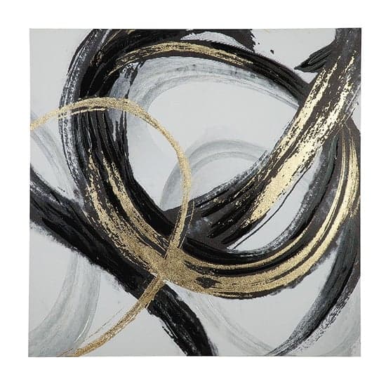Curvatura Picture Canvas Wall Art In Black And Gold_2