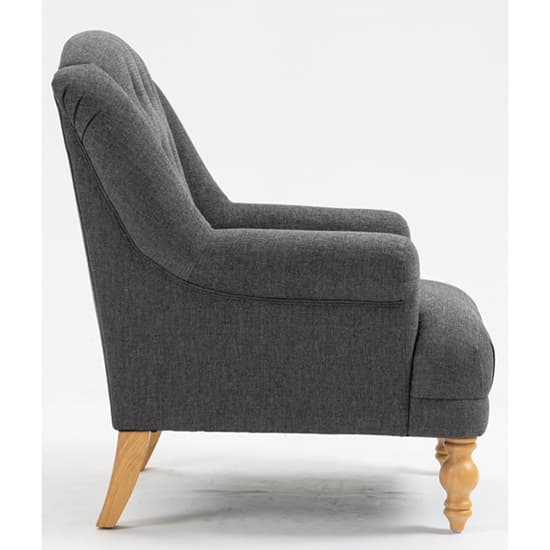Cusco Fabric Bedroom Chair In Dark Grey With Oak Legs_3