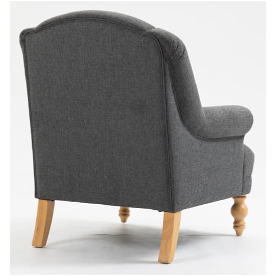 Cusco Fabric Bedroom Chair In Dark Grey With Oak Legs_5