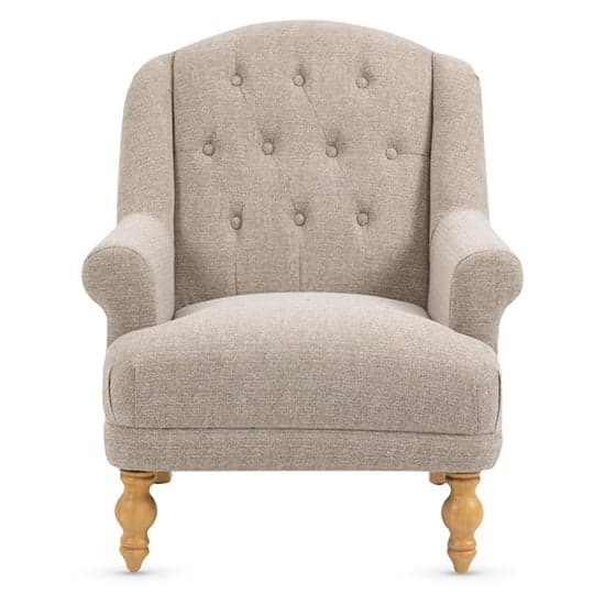 Cusco Fabric Bedroom Chair In Oat With Oak Legs_2