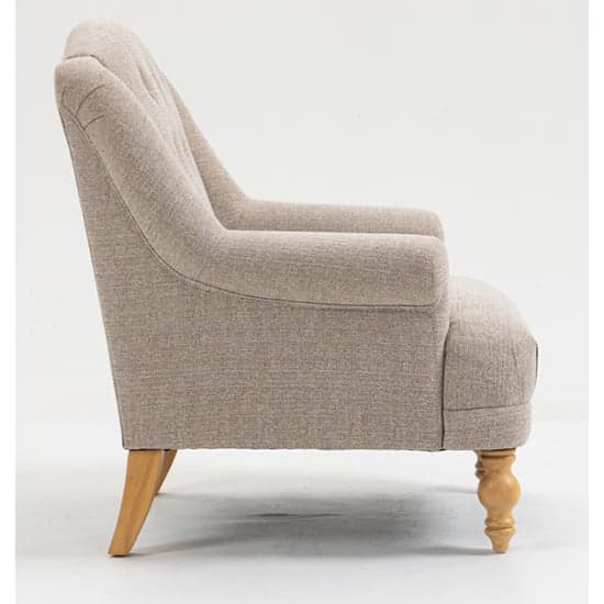 Cusco Fabric Bedroom Chair In Oat With Oak Legs_3