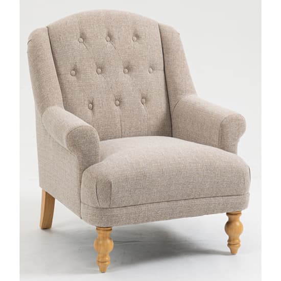 Cusco Fabric Bedroom Chair In Oat With Oak Legs_4