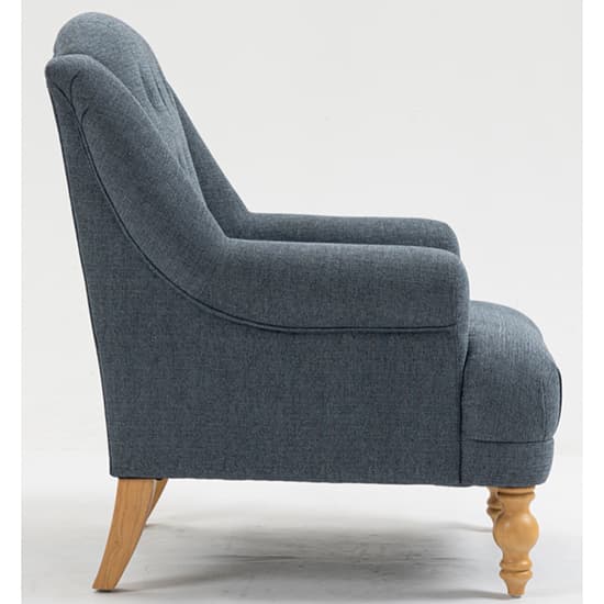 Cusco Fabric Bedroom Chair In Ocean With Oak Legs_3