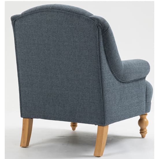 Cusco Fabric Bedroom Chair In Ocean With Oak Legs_5