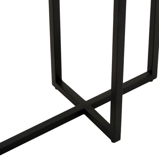 Cusco Smoked Mirror Glass Console Table With Black Metal Frame_4