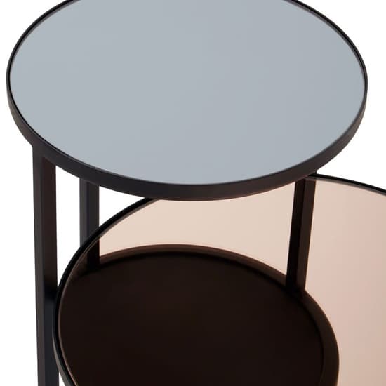 Cusco Smoked Mirror Glass Side Table With Black Metal Frame_3