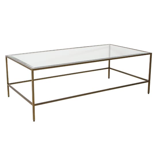 Custer Clear Glass Coffee Table With Bronze Metal Frame_3