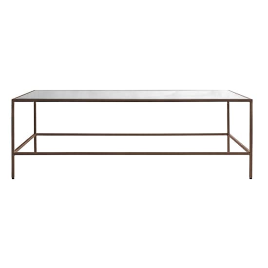 Custer Clear Glass Coffee Table With Bronze Metal Frame_4