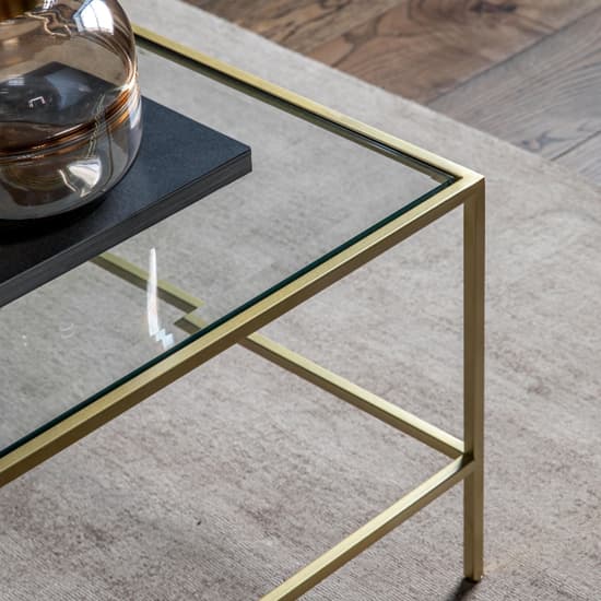 Custer Clear Glass Coffee Table With Champagne Metal Frame_2
