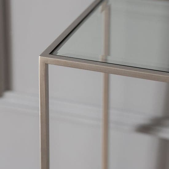 Custer Clear Glass Console Table With Silver Metal Frame_2