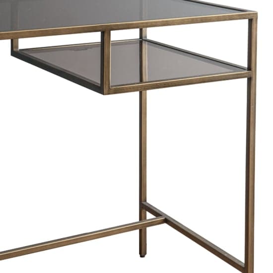 Custer Clear Glass Laptop Desk With Bronze Metal Frame_2
