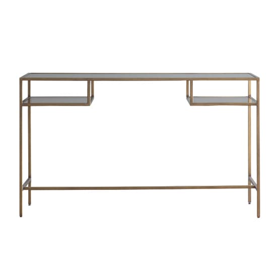 Custer Clear Glass Laptop Desk With Bronze Metal Frame_4