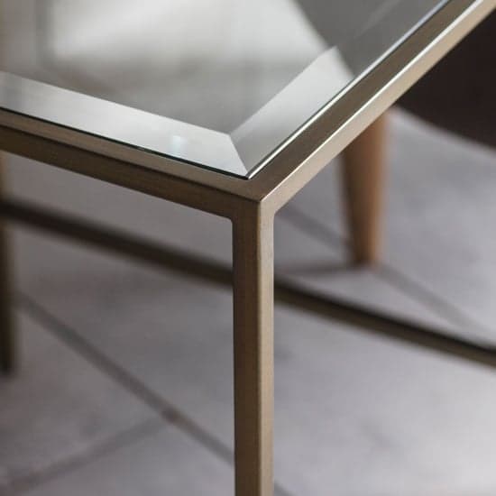 Custer Clear Glass Side Table With Bronze Metal Frame_2