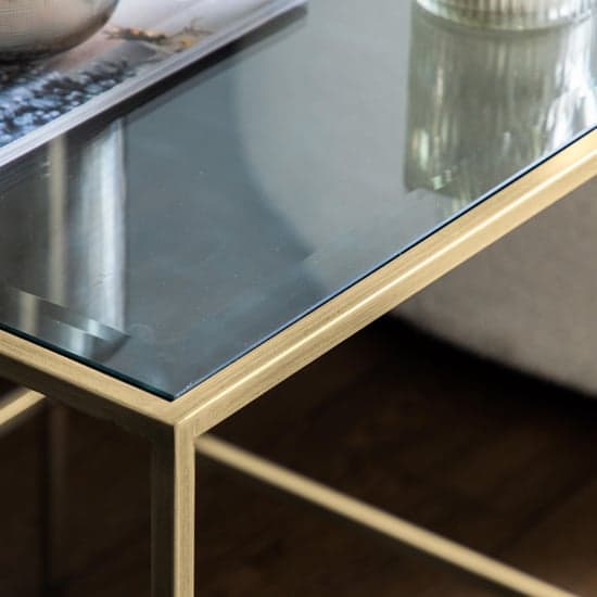 Custer Clear Glass Side Table With Champagne Metal Frame_2