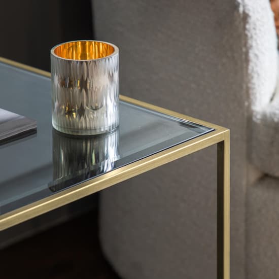 Custer Clear Glass Side Table With Champagne Metal Frame_3