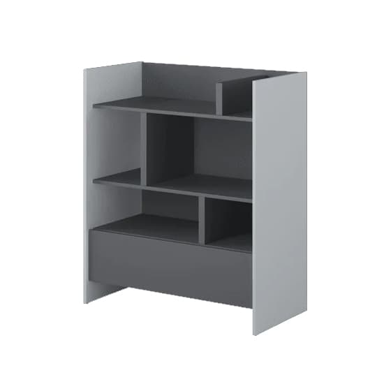 Cyan Wooden Bookcase With 1 Drawer In Grey_1