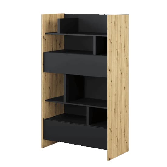 Cyan Wooden Bookcase Medium With 2 Drawers In Artisan Oak_1