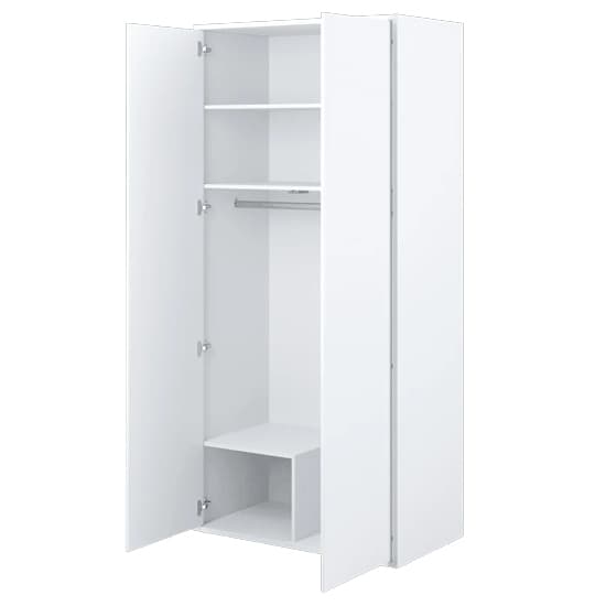 Cyan Wooden Wardrobe With 2 Doors In White_2