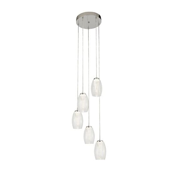 Cyclone Multi Drop 5 Pendant Light In Chrome With Clear Glass_1