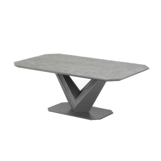 Bacton Coffee Table In Grey Matt And Ceramic With Steel Frame