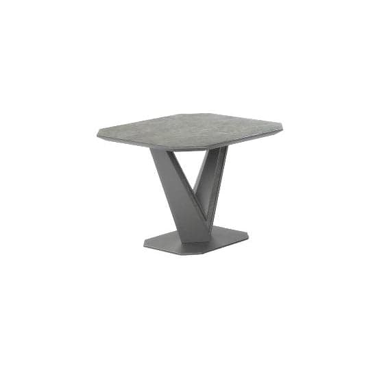 Bacton Side Table In Grey Matt And Ceramic With Steel Frame_1