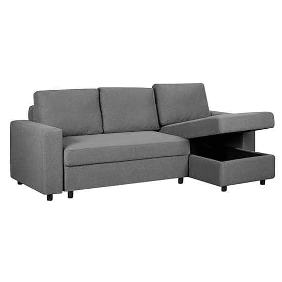Dagmar Corner Sofa Bed In Dark Grey Fabric With Storage Furniture in