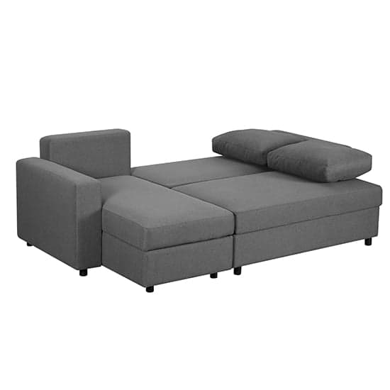 Dagmar Chenille Fabric Corner Sofa Bed With Storage In Dark Grey_5