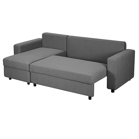 Dagmar Corner Sofa Bed In Dark Grey Fabric With Storage Furniture in