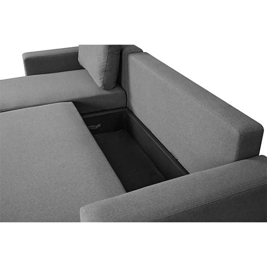 Dagmar Chenille Fabric Corner Sofa Bed With Storage In Dark Grey_9