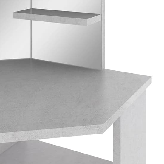 Dagna Corner Wooden Dressing Table In Concrete Effect With LED_7