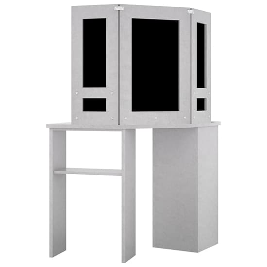 Dagna Corner Wooden Dressing Table In Concrete Effect With LED_4
