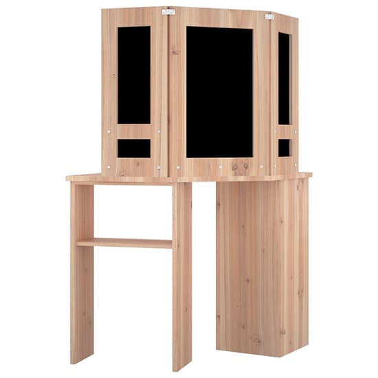 Dagna Corner Wooden Dressing Table In Oak With LED Lights Furniture