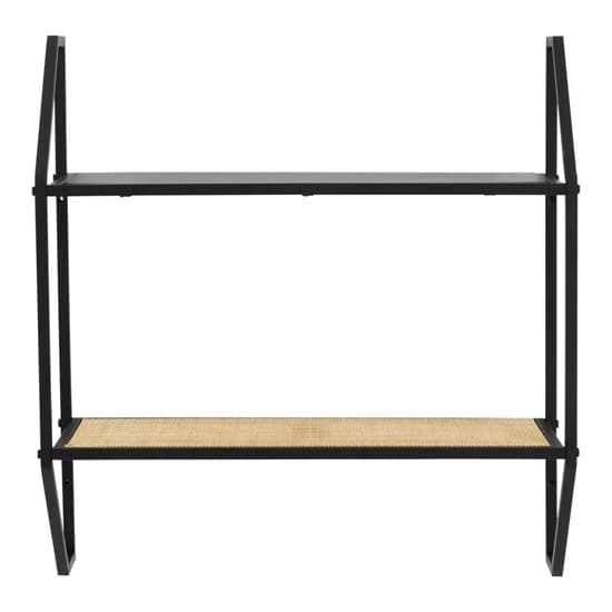 Daire Metal 2 Tier Wall Shelf In Black Furniture in Fashion