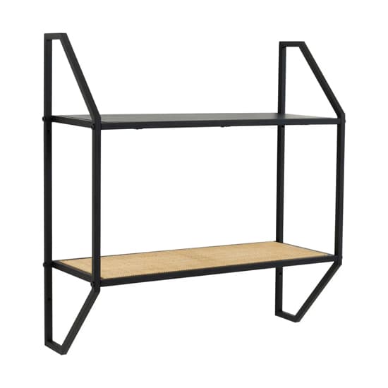 Daire Metal 2 Tier Wall Shelf In Black Furniture in Fashion