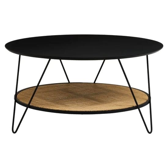 Daire Metal Top Coffee Table With Hairpin Legs In Black_2