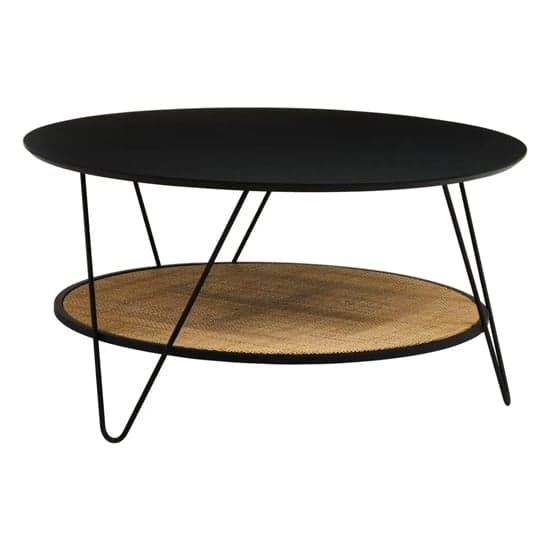 Daire Metal Top Coffee Table With Hairpin Legs In Black_1