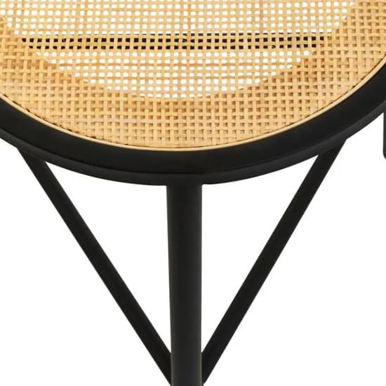 Daire Natural Rattan Seat Stool Round In Black_6
