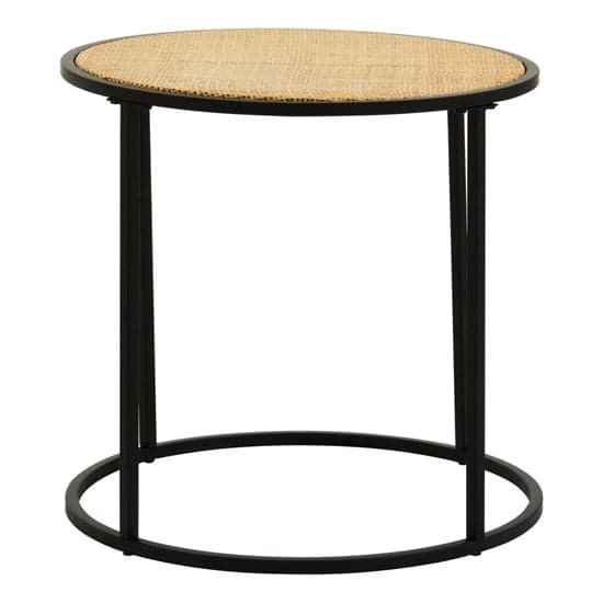 Daire Side Table Round With Black Cross Metal Legs_2
