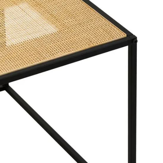 Daire Wooden Coffee Table Square With Natural Rattan Top_3