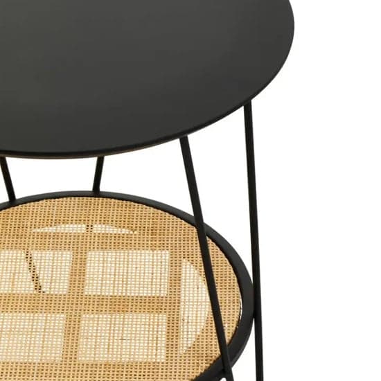 Daire Wooden Side Table With Black Hairpin Metal Legs_3