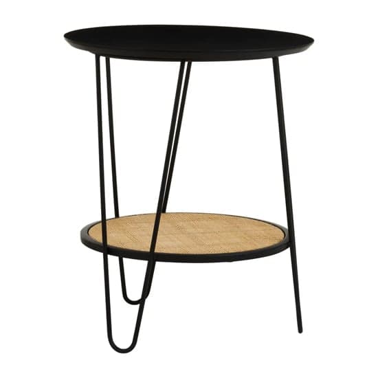 Daire Wooden Side Table With Black Hairpin Metal Legs_1
