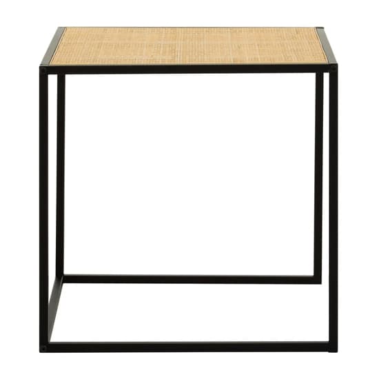Daire Wooden Side Table Square With Natural Rattan Top_3
