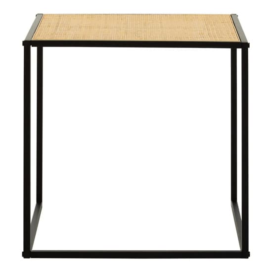 Daire Wooden Side Table Square With Natural Rattan Top_4