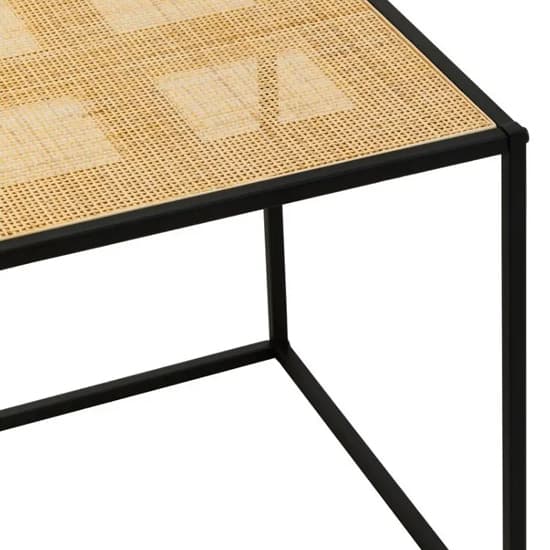 Daire Wooden Side Table Square With Natural Rattan Top_5