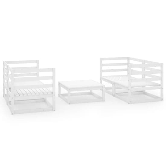 Daiva Solid Pinewood 5 Piece Garden Lounge Set In White_2
