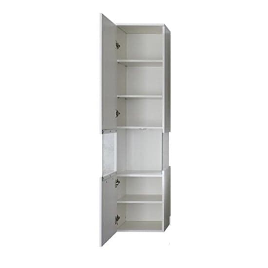 Dale Wall Mounted Left Bathroom Cabinet White High Gloss And LED_7