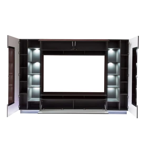 Dallas Entertainment Unit In Graphite Grey With LED Lights_4