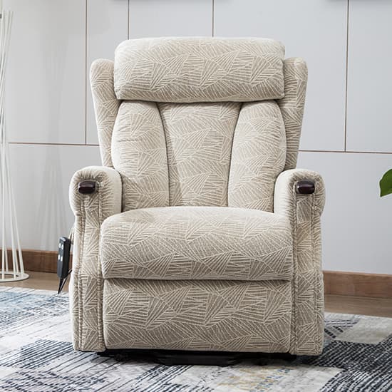 Dallas Fabric Riser Dual Motor Recliner Chair In Cream_10