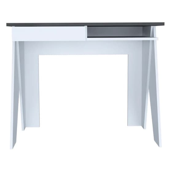 Dunster Wooden Laptop Desk In White And Carbon Grey_3