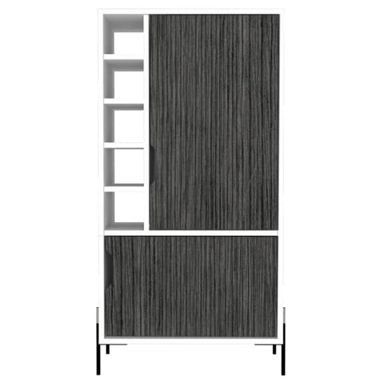 Dunster Wooden Wine Cabinet In White And Carbon Grey_3